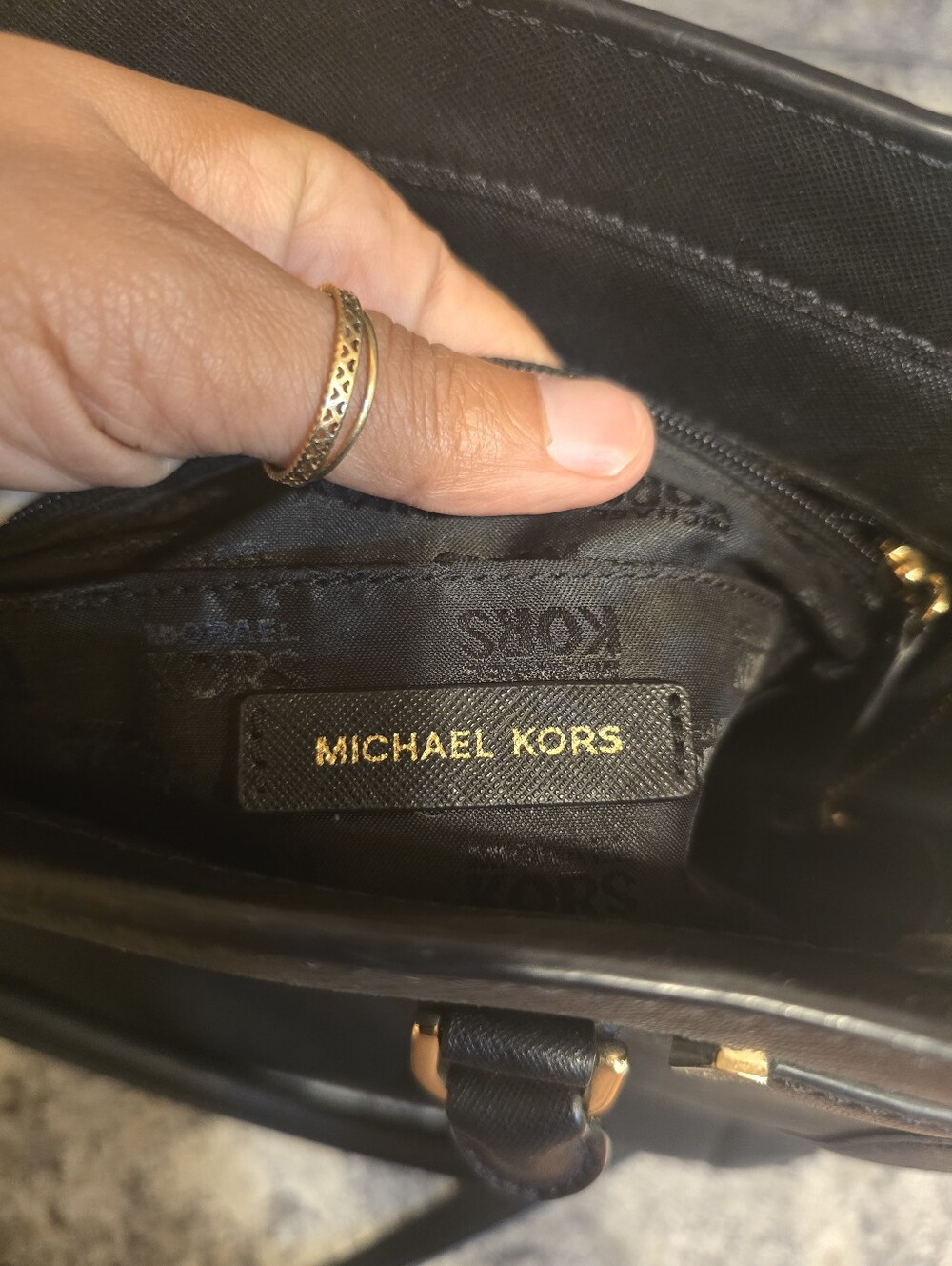 Michael Kors Dillon Saffiano Leather Satchel With Gold Hardware - Picture 6 of 8